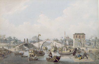 Barcos en el río en Suchow, China de William Alexander