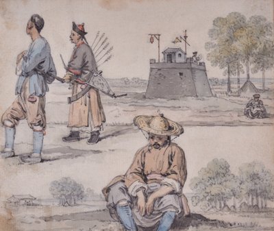 Figuras chinas (una de ellas un arquero) de William Alexander
