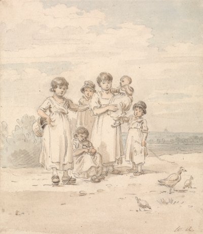 Grupo de niños ingleses: Vista lejana de San Pablo de William Alexander
