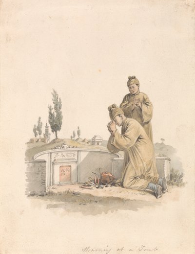 Luto ante una tumba de William Alexander