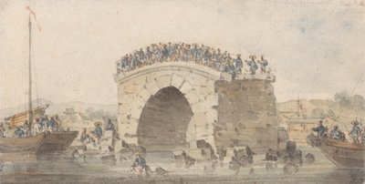 Restos de un puente en San-Sien-Wey, en el Pei-Ho, cerca de Tong-Tcheou, 15 de agosto de 1793. de William Alexander