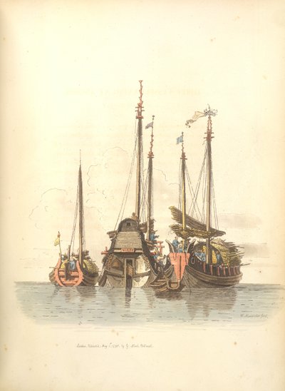Tres buques fondeados de William Alexander
