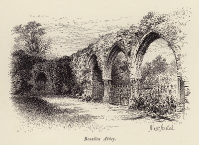 Abadía de Beaulieu (grabado) de William Alexander Ansted
