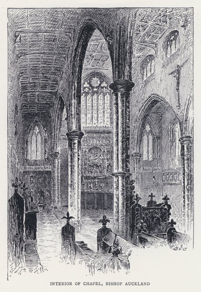 Interior de la Capilla, Bishop Auckland (grabado) de William Alexander Ansted