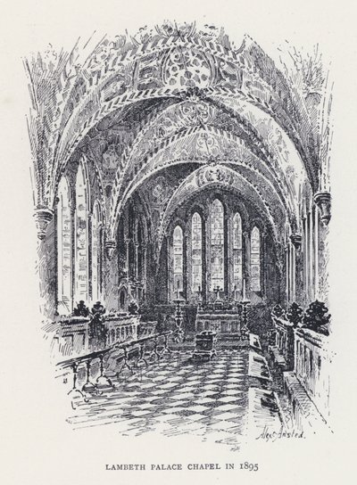 Capilla del Palacio de Lambeth en 1895 (grabado) de William Alexander Ansted