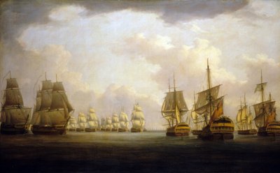 Batalla del cabo Finisterre (Finistère), principios del siglo XIX (óleo sobre lienzo) de William Anderson