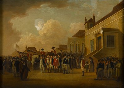 Federico Augusto, Duque de York, revisando tropas en Flandes, 1794 circa de William Anderson