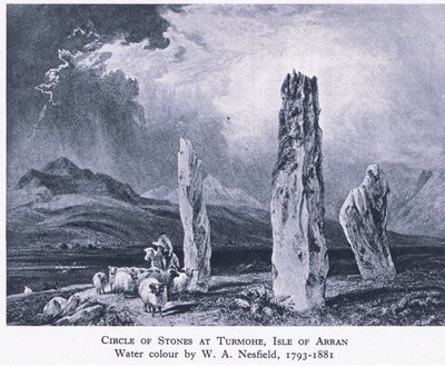Círculo de piedras en Turmore, Isla de Arran de William Andrews Nesfield