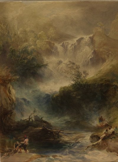 Cascada de Torke, Killarney, c.1860 (acuarela y lápiz sobre papel) de William Andrews Nesfield