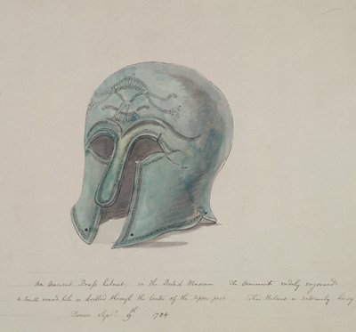 Antiguo casco de bronce del Museo Británico, Holborn, Londres, 1784 de William Angus