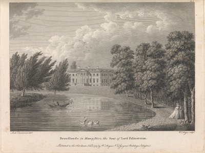 Broadlands in Hampshire, the Seat of Lord Palmerston (publicado por W. Angus), lámina 1; página 42 (Volumen Uno) de William Angus