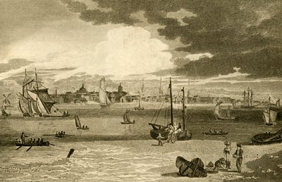 Vista de Liverpool, desde el ferry, Lancashire, 1808 de William Angus