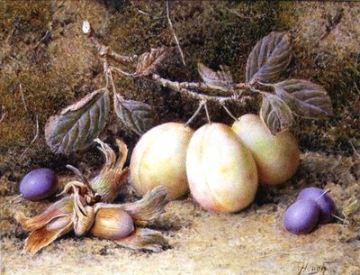 Naturaleza Muerta con Ciruelas y Nueces de William B. Hough