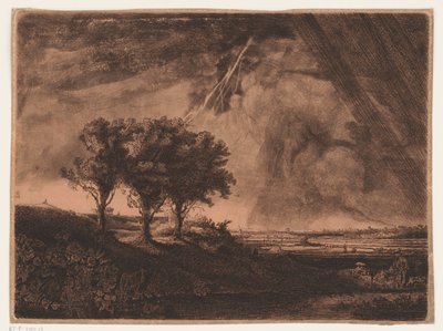 Tres árboles con rayo de William Baillie