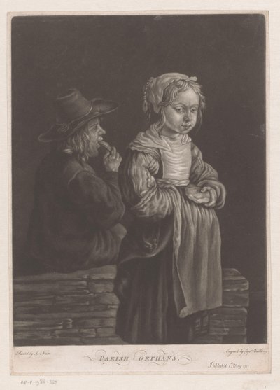 Dos huérfanos con un trozo de pan
Huérfanos de la parroquia (título en el objeto) de William Baillie