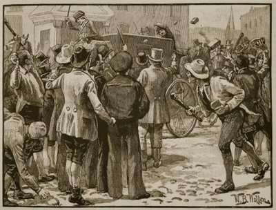 Ataque a Sir Charles Wetherell en Bristol, ilustración de 