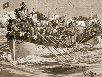 Salida de las Tropas Británicas de Alejandría, 1807, ilustración de 