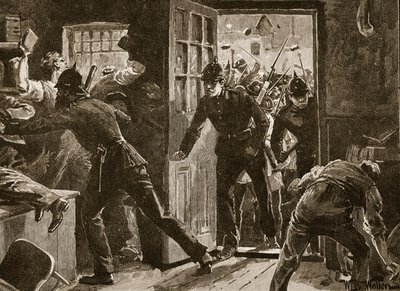 Pelea en Ennis entre Nacionalistas y Policía, 1886, ilustración de 