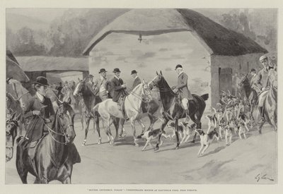 Perros, caballeros, por favor, desatando perros en Cloutsham Farm, cerca de Porlock de William Barnes Wollen