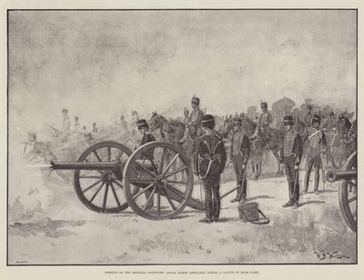 Apertura del Instituto Imperial, Artillería Real a Caballo disparando un saludo en Hyde Park de William Barnes Wollen