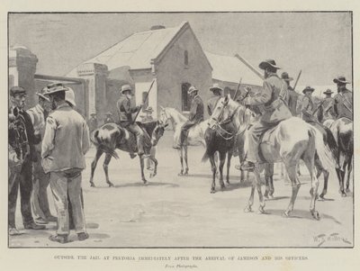 Fuera de la Cárcel en Pretoria inmediatamente después de la Llegada de Jameson y sus Oficiales de William Barnes Wollen