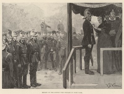 Revisión del Cuerpo de Bomberos de Londres en Hyde Park de William Barnes Wollen