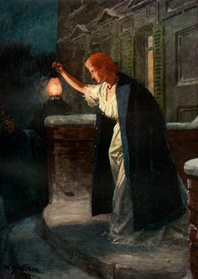 Ella se paró y balanceó la linterna lentamente de un lado a otro, 1914 de William Barnes Wollen