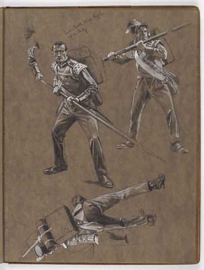 Estudios para la pintura al óleo, La bandera: Albuhera, 16 de mayo de 1811 de William Barnes Wollen