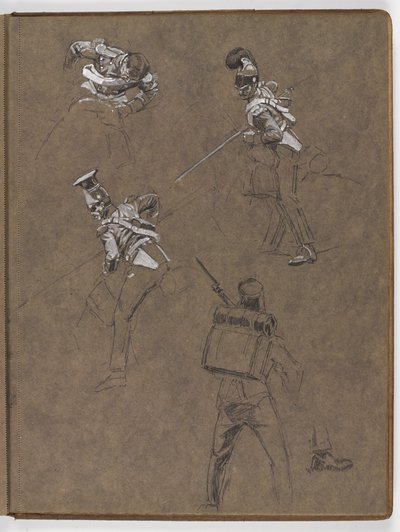 Estudios para la pintura al óleo, La bandera: Albuhera, 16 de mayo de 1811 (detalle) de William Barnes Wollen