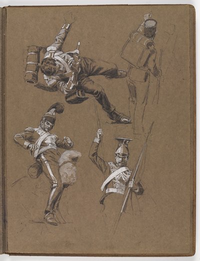 Estudios para la pintura al óleo, ¿La bandera: Albuhera, 16 de mayo de 1811? de William Barnes Wollen