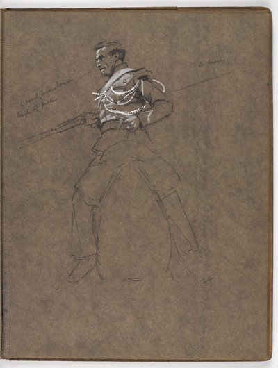 Estudio para la pintura al óleo de William Barns Wollen, ¿La bandera: Albuhera, 16 de mayo de 1811? de William Barnes Wollen