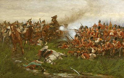 El 28º (1er Regimiento de Gloucestershire) en Waterloo de William Barnes Wollen