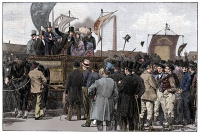La manifestación cartista en Kennington Common de William Barnes Wollen