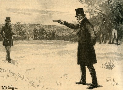 El duelo del Duque de Wellington con el Conde de Winchilsea, Battersea Fields, Londres, 1829 de William Barnes Wollen