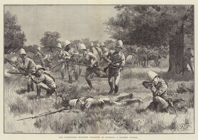 La Infantería Montada de Hampshire en Birmania, un Ataque Repentino de William Barnes Wollen