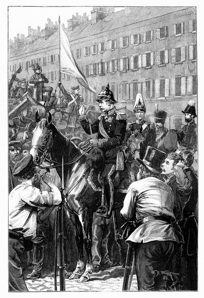 El Rey de Prusia dirigiéndose a los berlineses, 1848, 1900 de William Barnes Wollen
