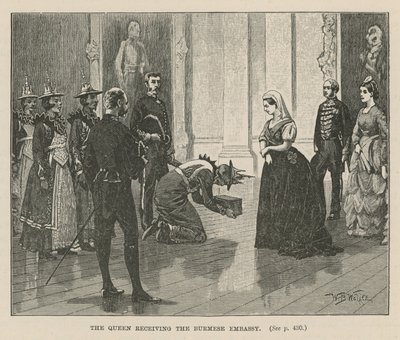La Reina recibiendo a la embajada birmana de William Barnes Wollen
