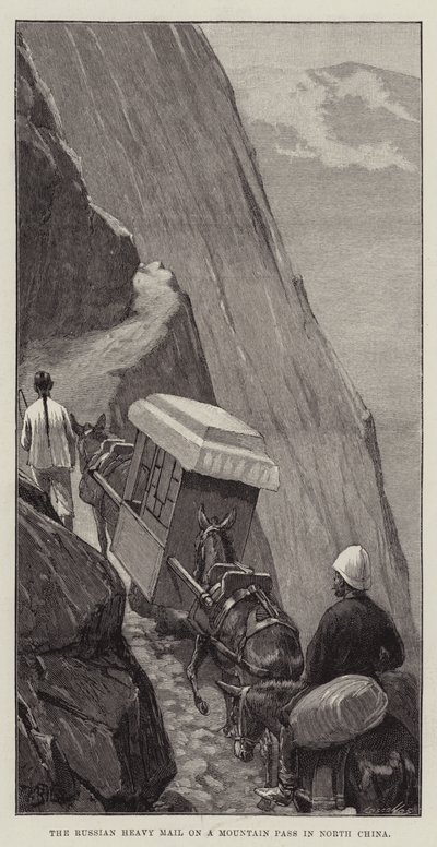 El correo pesado ruso en un paso de montaña en el norte de China de William Barnes Wollen