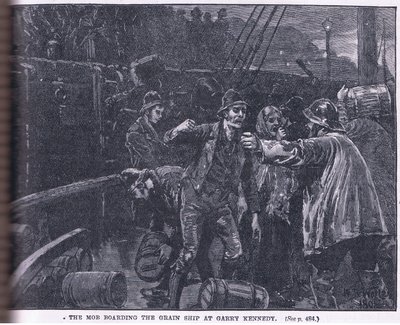 La multitud abordando un barco de grano en Garry Kennedy AD 1841 de William Barnes Wollen