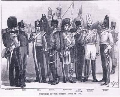 Uniformes del ejército británico en 1855 de William Barnes Wollen