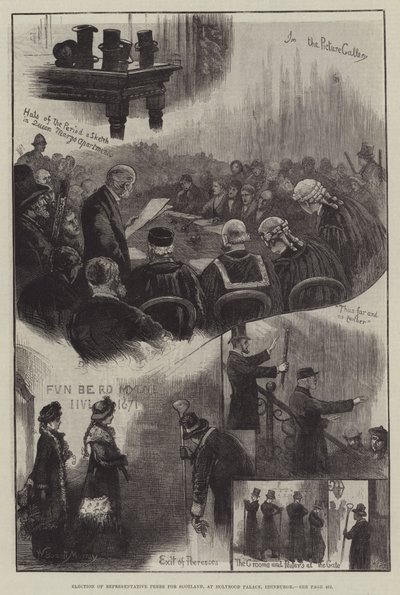 Elección de pares representantes para Escocia, en el Palacio de Holyrood, Edimburgo de William Bazett Murray