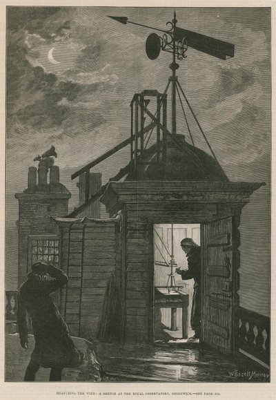 Midiendo el viento; Un boceto en el Observatorio Real de Greenwich de William Bazett Murray