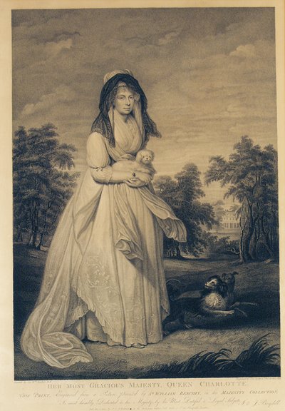 Su Majestad la Reina Charlotte, grabado por Thomas Ryder y Thomas Ryder Jr., 1804 de William Beechey