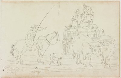 Carreta de bueyes bloqueando el camino de William Beilby