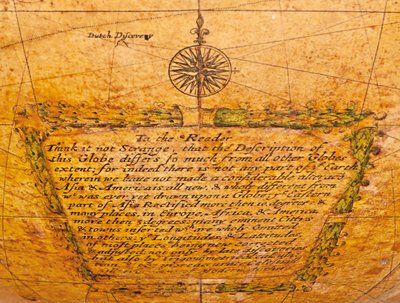 Globo terrestre inglés temprano, c.1673 de William Berry