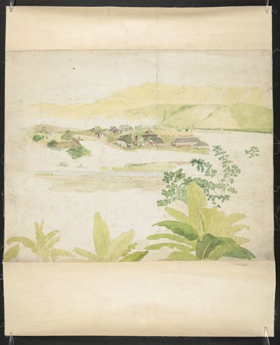 Dibujo en acuarela de la finca Lucky Valley, Clarendon, Jamaica de William Berryman