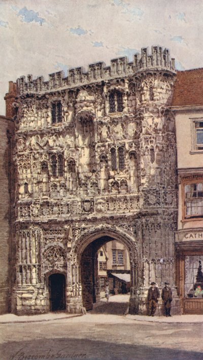Christ Church Gate, Canterbury (litografía en color) de William Biscombe Gardner
