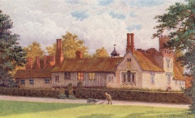 Ightham Mote desde la terraza (litografía en color) de William Biscombe Gardner