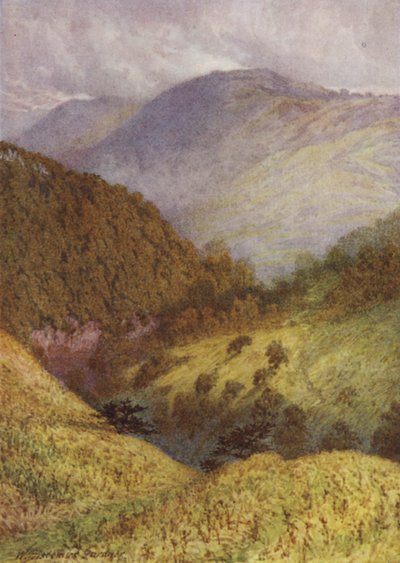 Mirando hacia abajo Chee Dale, High Tor en la distancia de William Biscombe Gardner