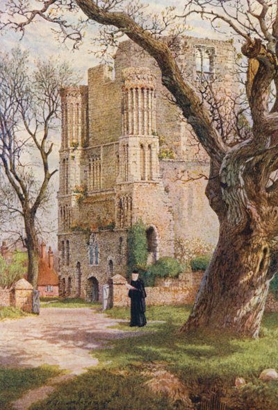 Abadía de Malling (litografía en color) de William Biscombe Gardner